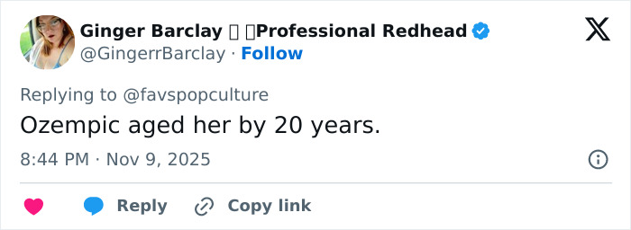 Tweet by Ginger Barclay reacting to Meghan Trainor&rsquo;s new look with hilarious fan reactions about she lost her bass.