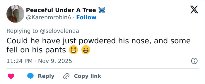 Screenshot of a tweet commenting on Justin Bieber with concern over a noticeable issue on his c****h area. Screenshot of a tweet commenting on Justin Bieber with concern over a noticeable issue on his c****h area.