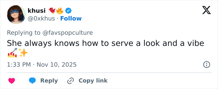 Fan tweet reacting to Meghan Trainor's new look, highlighting her style and vibe in hilarious responses.