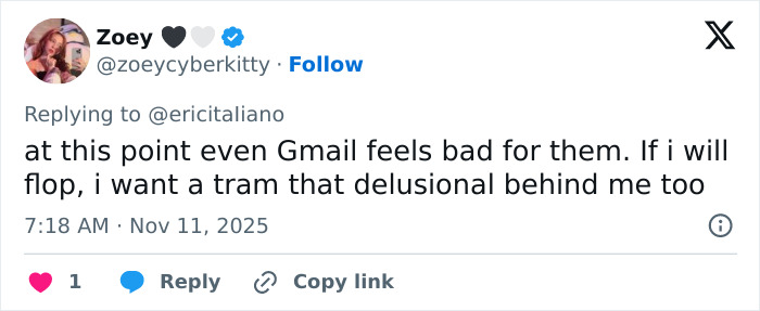 Tweet from Zoey criticizing the flop of Christy, relating to leaked PR emails and Sydney Sweeney&rsquo;s damage control efforts.