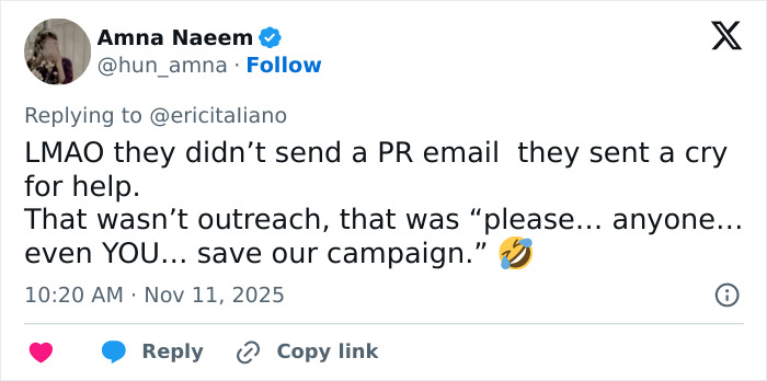 Tweet discussing leaked PR emails revealing Sydney Sweeney's reps attempting damage control after Christy&rsquo;s box office failure.