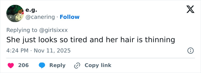 Ariana Grande looking tired with thinning hair, sparking fan concern about her viscerally upsetting Wicked role.