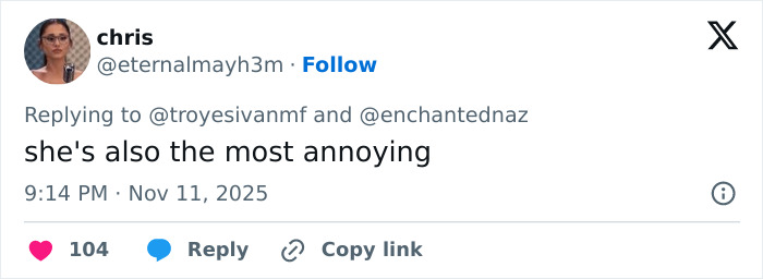 Screenshot of a tweet mentioning the most annoying family member, sparking debate about Kris Jenner's least favorite.