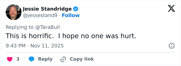 Tweet by Jessie Standridge expressing concern about a horrific event, hope no one was hurt, related to China bridge collapse. Tweet by Jessie Standridge expressing concern about a horrific event, hope no one was hurt, related to China bridge collapse.