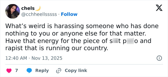 Screenshot of a tweet discussing harassment related to a bearded trans man in a women&rsquo;s restroom debate.