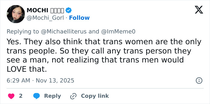Tweet discussing misconceptions about trans men and the debate on bearded trans men in women&rsquo;s restrooms.