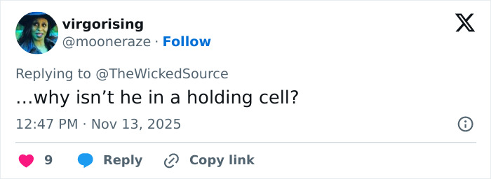 A social media post reacting to a fan who attacked Ariana Grande at a premiere and faced online backlash.