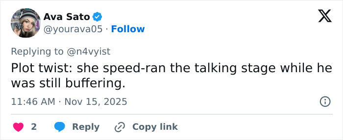 Screenshot of a tweet reacting to Millie Bobby Brown&rsquo;s story about how she started dating Jake Bongiovi.