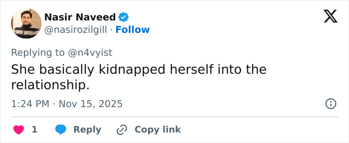 Tweet from Nasir Naveed reacting to Millie Bobby Brown&rsquo;s story about how she started dating Jake Bongiovi.