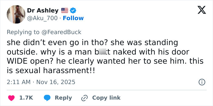 Tweet discussing a DoorDash driver accused of recording and posting video of an undressed customer, raising harassment concerns. Tweet discussing a DoorDash driver accused of recording and posting video of an undressed customer, raising harassment concerns.