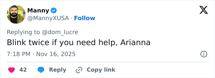 Screenshot of a tweet expressing concern for Ariana Grande's health after her Governors Award appearance.