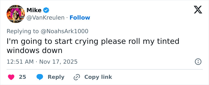 Tweet screenshot showing a user humorously mentioning crying, related to acting gestures sparking conspiracy theories.