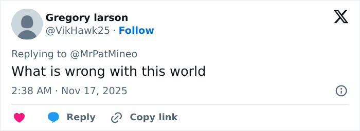 Screenshot of a Twitter reply by Gregory Larson questioning the situation related to the step-uncle arrested in the 14YO girl case. Screenshot of a Twitter reply by Gregory Larson questioning the situation related to the step-uncle arrested in the 14YO girl case.