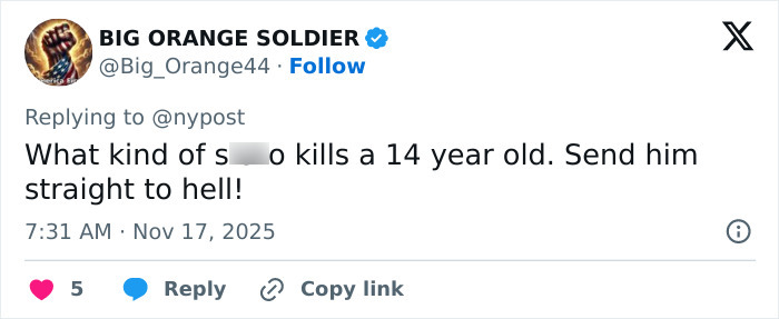 Tweet expressing outrage over the step-uncle arrested after the body of 14-year-old girl found in RV. Tweet expressing outrage over the step-uncle arrested after the body of 14-year-old girl found in RV.