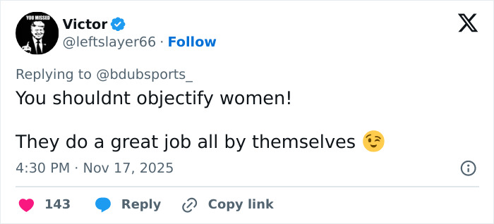 Tweet discussing the stunning woman identified after going viral at Georgia-Texas game, urging not to objectify women.