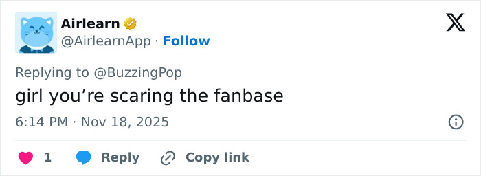 Screenshot of a tweet reacting to Ariana Grande's cryptic last hurrah announcement, showing fan concern.