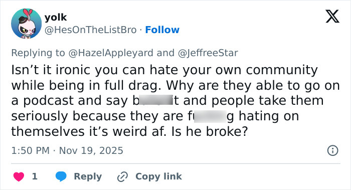 Tweet criticizing makeup icon Jeffree Star for controversial views on pro-trans parents, sparking severe backlash online.