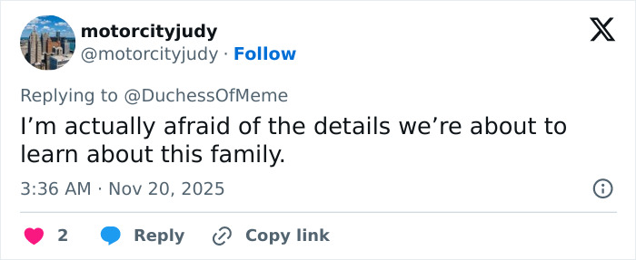 Screenshot of a tweet expressing fear about details involving the father of teen slain on cruise and babysitter affair.