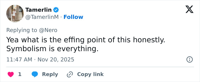 Tweet by user Tamerlin discussing symbolism, related to Meghan Markle slammed for recreating Princess Diana photo controversy. Tweet by user Tamerlin discussing symbolism, related to Meghan Markle slammed for recreating Princess Diana photo controversy.