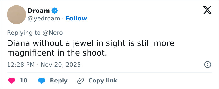 Social media comment criticizing Meghan Markle for recreating Princess Diana's photo, sparking controversy online. Social media comment criticizing Meghan Markle for recreating Princess Diana's photo, sparking controversy online.