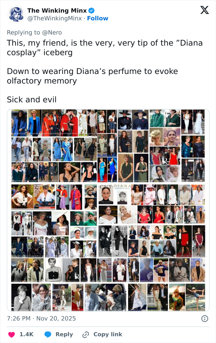 Collage of Meghan Markle and Princess Diana photos highlighting Meghan Markle recreating Princess Diana’s iconic looks. Collage of Meghan Markle and Princess Diana photos highlighting Meghan Markle recreating Princess Diana’s iconic looks.