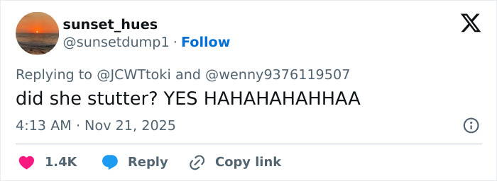 Tweet reaction to Miss Universe 2025 facing backlash for leaning on the victim narrative during her victory speech.