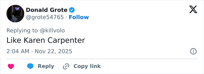 Screenshot of a tweet from Donald Grote commenting on Ariana Grande&rsquo;s transformation amid concerns about tons of surgery.