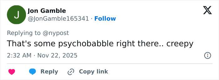 Twitter reply from user Jon Gamble commenting on a topic described as creepy related to Hollywood’s hidden age rule for women. Twitter reply from user Jon Gamble commenting on a topic described as creepy related to Hollywood’s hidden age rule for women.