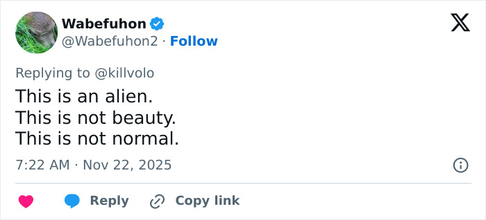 Social media post expressing concern over Ariana Grande's transformation and tons of surgery.