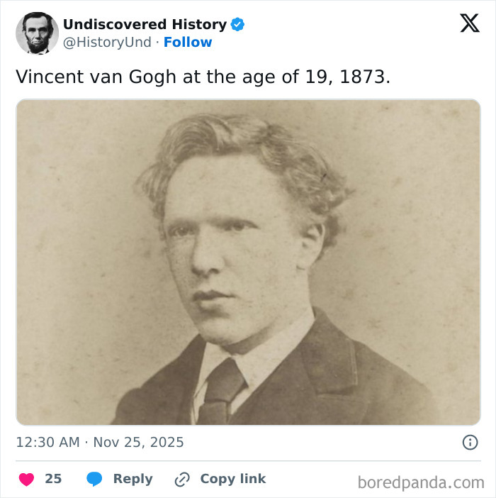 Young Vincent van Gogh portrait from 1873, a fascinating photo revealing a moment lost to time.