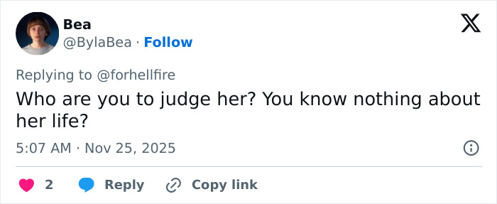 Screenshot of a social media reply expressing frustration about fans reacting to Millie Bobby Brown legally changing her name.