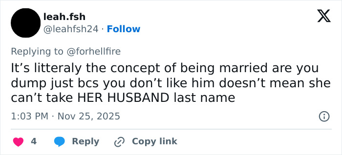 Screenshot of a Twitter reply discussing fans furious about Millie Bobby Brown legally changing her name.