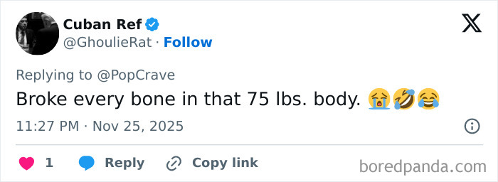 Screenshot of a tweet roasting Ariana Grande with laughing emojis after her interaction with Jonathan Bailey, trending online.
