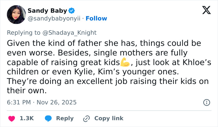 Screenshot of a Twitter post discussing North West faces backlash and challenges in celebrity parenting debates.