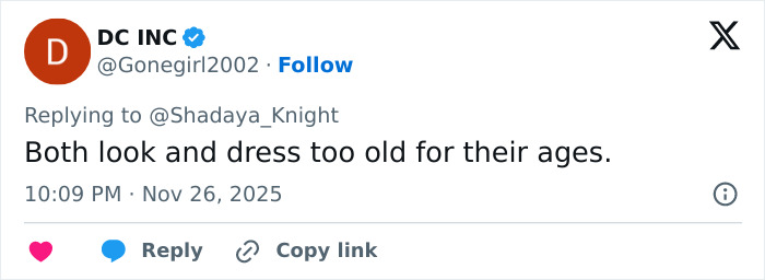 Social media post showing debate on celebrity parenting with side-by-side images of North West and Blue Ivy.