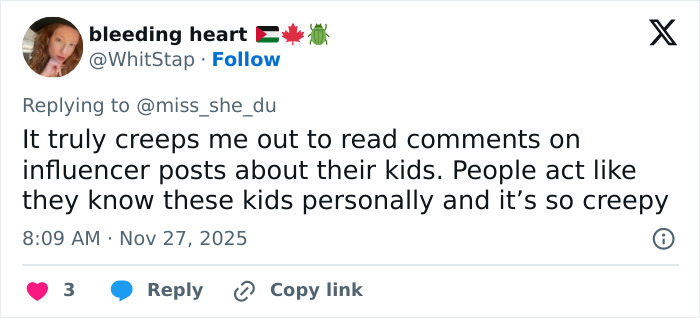 Screenshot of a social media post discussing why parents shouldn't post about their children online due to privacy concerns. Screenshot of a social media post discussing why parents shouldn't post about their children online due to privacy concerns.