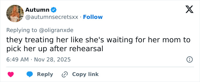 Screenshot of a tweet criticizing the Wicked cast selfie, sparking debate on disability inclusion and exclusion of Marissa Bode.