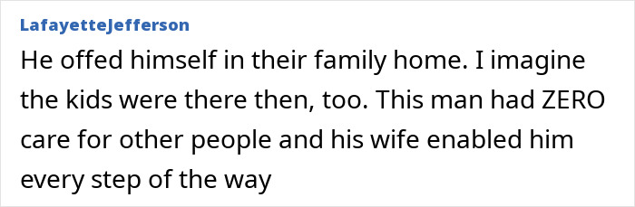 Online comment from LafayetteJefferson criticizing a father who left 2YO in car during adult video binge and was found deceased. Online comment from LafayetteJefferson criticizing a father who left 2YO in car during adult video binge and was found deceased.