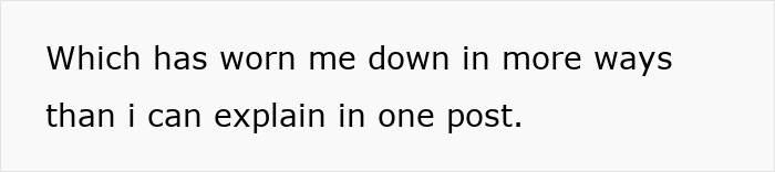 Text image with the phrase expressing emotional exhaustion from family issues involving father-in-law and daughter-in-law conflict.
