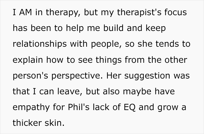 Text from a therapy session discussing building relationships and empathy related to a woman buying expensive gifts for boyfriend&rsquo;s kids.