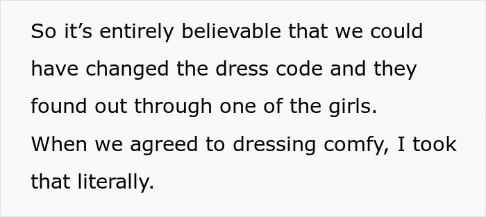 Text excerpt discussing a changed dress code at Friendsgiving and the meaning of dressing comfortably. Text excerpt discussing a changed dress code at Friendsgiving and the meaning of dressing comfortably.