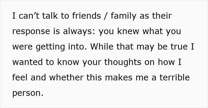 Text expressing regret about feeling stuck parenting man&rsquo;s four kids every weekend and seeking others&rsquo; thoughts.