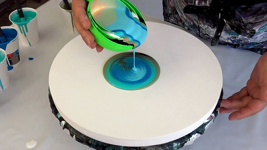 Beginner Friendly Waterfall Cup Acrylic Pour Painting ~ Easy Fluid Art