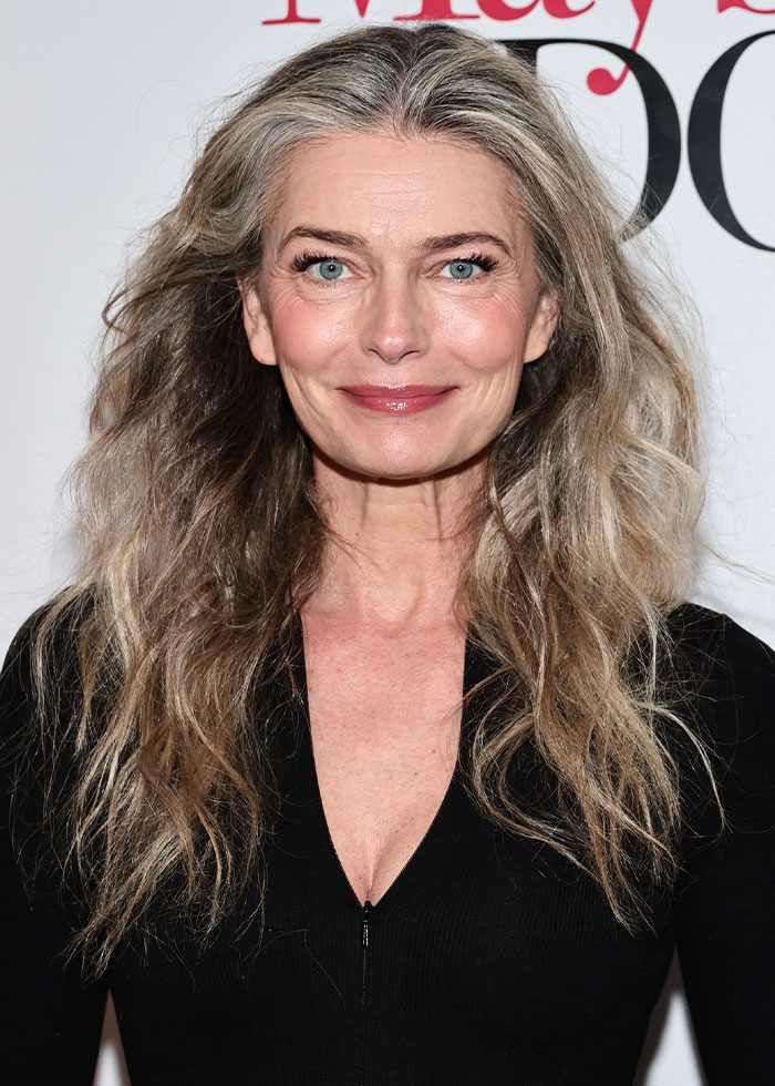 Paulina Porizkova, 60, smiling with long wavy hair, wearing a black top, embracing her perfect imperfections. Paulina Porizkova, 60, smiling with long wavy hair, wearing a black top, embracing her perfect imperfections.