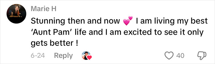 Comment from Marie H sharing her aging progress and excitement after getting a facelift at 70 years old.