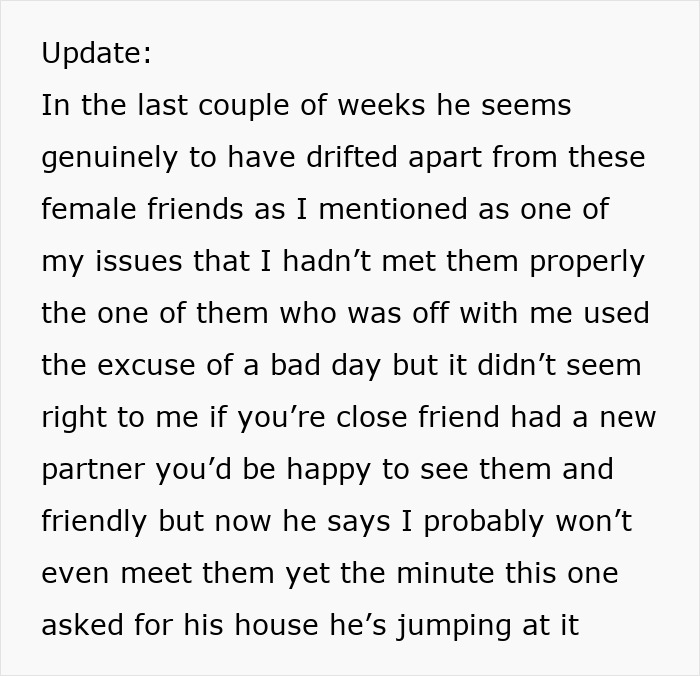 Couple discussing uneasy feelings about boyfriend&rsquo;s plans to host newly single friend and sleeping arrangements concerns.