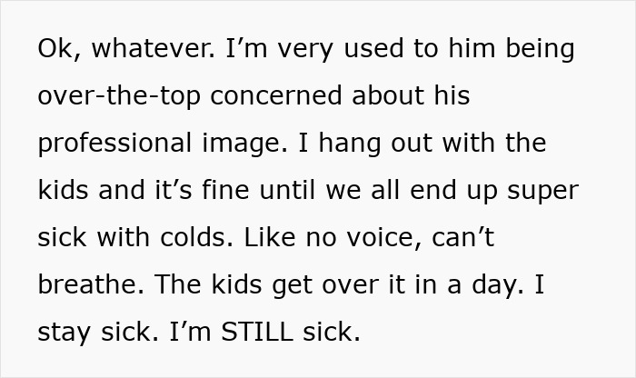 Text excerpt discussing a man prioritizing work over family, while wife observes his behavior and wishes to stay. Text excerpt discussing a man prioritizing work over family, while wife observes his behavior and wishes to stay.
