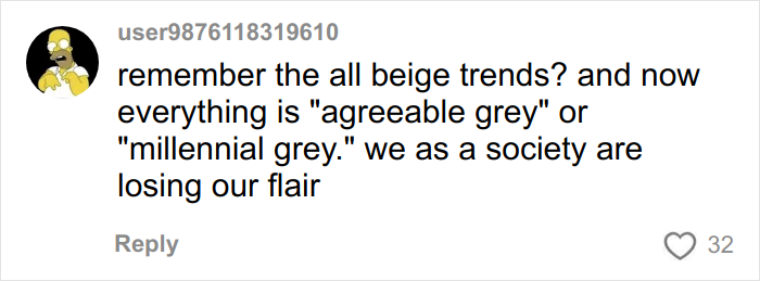 Comment discussing the shift in movie color trends from beige to millennial gray, reflecting modern movies looking dull.