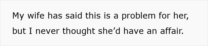 Text on white background stating a husband refuses intimacy for 5 years and is shocked wife finds someone younger.