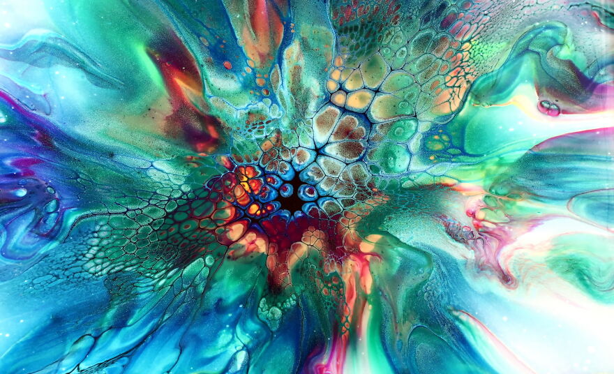 I Finally Did It! 😱 My First Real Acrylic Pouring Bloom Success! ✨🎉